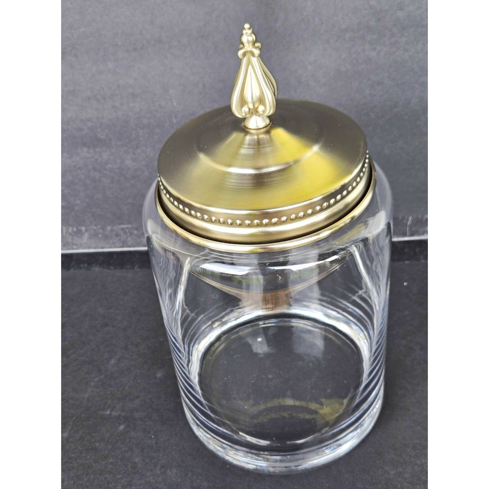 Southern Living at Home Astoria Large Glass Canister Jar w/ Metal Lid Finial